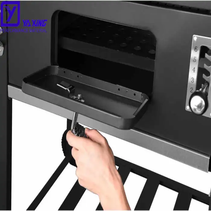 Bbq Table Grill Bbq Outdoor Kitchen Stainless Steel Industrial Grill Square Trolly Charcoal Grill