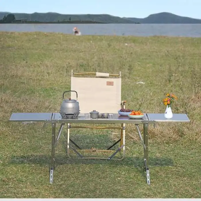 Bbq Grill Table Camping Table, Korean Outdoor Cooking, Picnic, Camp, Boat, Travel Stainless Steel Outdoor Furniture Modern