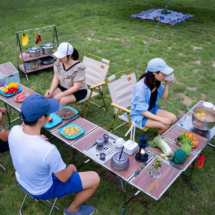 Bbq Grill Table Camping Table, Korean Outdoor Cooking, Picnic, Camp, Boat, Travel Stainless Steel Outdoor Furniture Modern