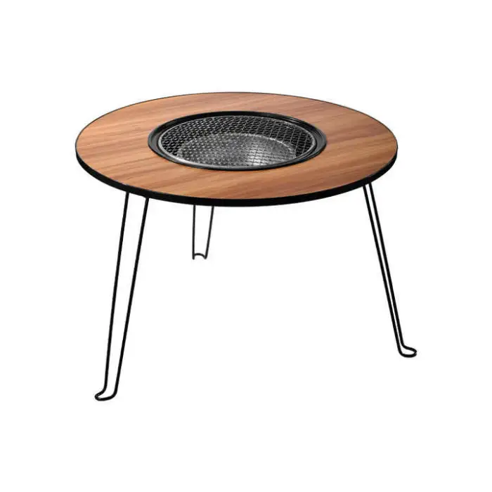 Outdoor Charcoal Stove Grill Foldable Tea Table for Patio Fire Basin Home Cooking Barbecue Table Around the Stove