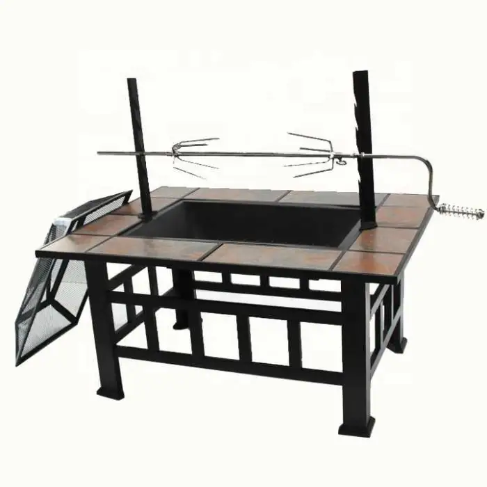 BBQ Grill Table Fire Pit Brasero Food Pallet Multifunction 2 in 1 Easy Operated Barbecue