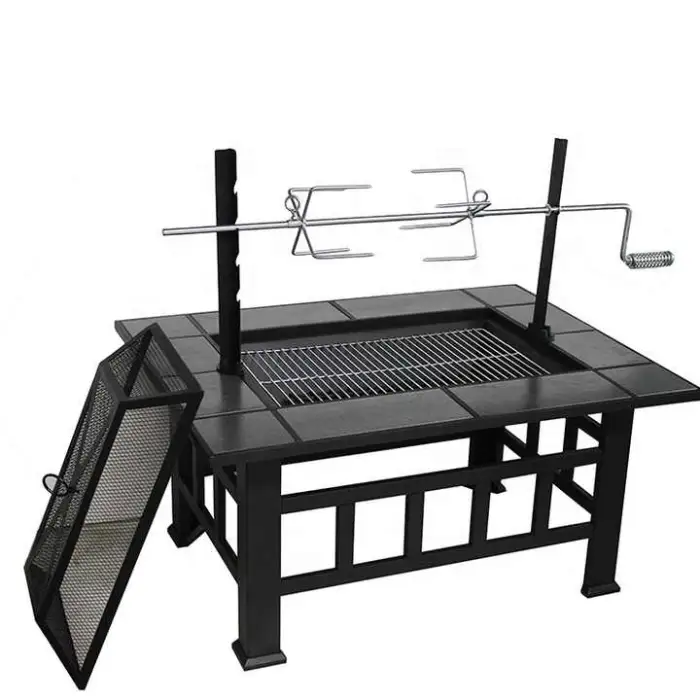 BBQ Grill Table Fire Pit Brasero Food Pallet Multifunction 2 in 1 Easy Operated Barbecue