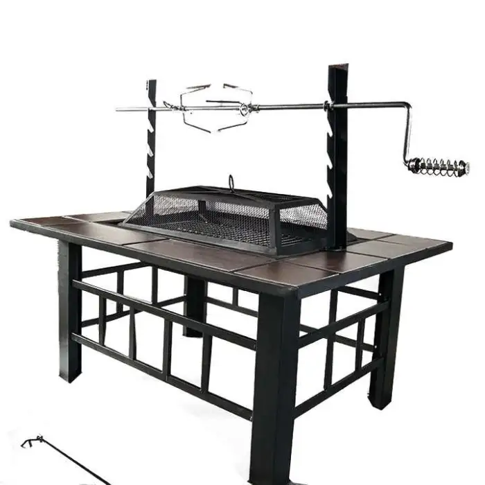 BBQ Grill Table Fire Pit Brasero Food Pallet Multifunction 2 in 1 Easy Operated Barbecue