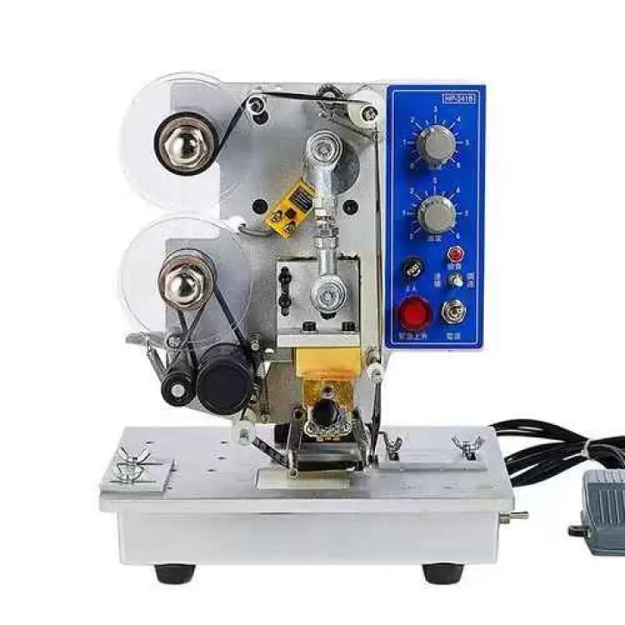 Semi-automatic  Stamping Foil Ribbon Expiry Date Manual Batch Number Coding Printing Machine/Ribbon Coding Machine