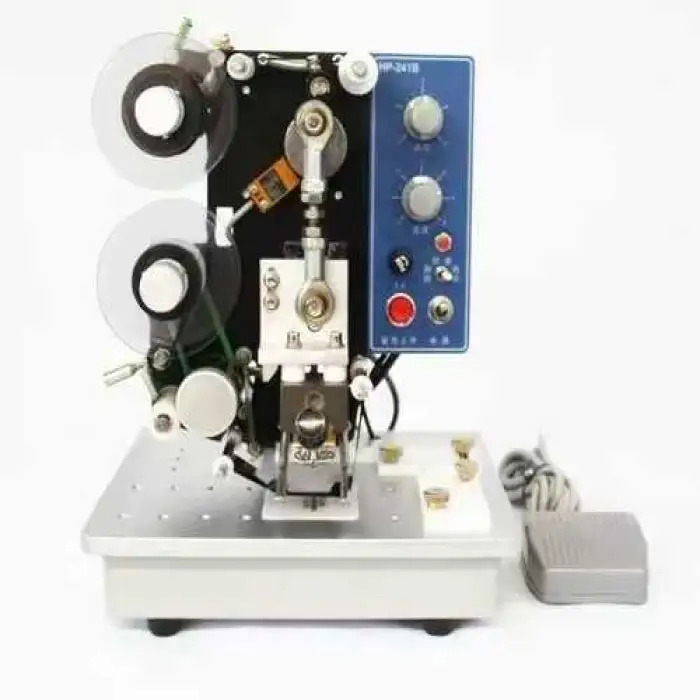 Semi-automatic  Stamping Foil Ribbon Expiry Date Manual Batch Number Coding Printing Machine/Ribbon Coding Machine