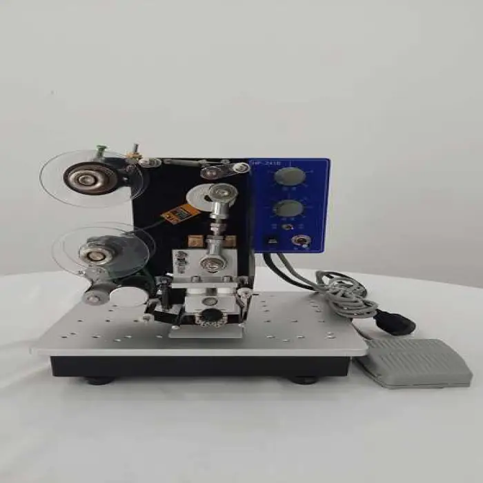 Semi-automatic  Stamping Foil Ribbon Expiry Date Manual Batch Number Coding Printing Machine/Ribbon Coding Machine