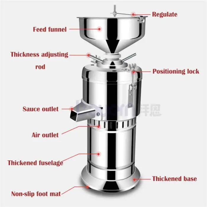 Sauce Vertical Nut Butter Bean Sesame Groundnut Pistachio Peanut Paste Maker Peanut Butter Making Machine Supermarket