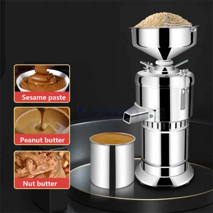 Sauce Vertical Nut Butter Bean Sesame Groundnut Pistachio Peanut Paste Maker Peanut Butter Making Machine Supermarket
