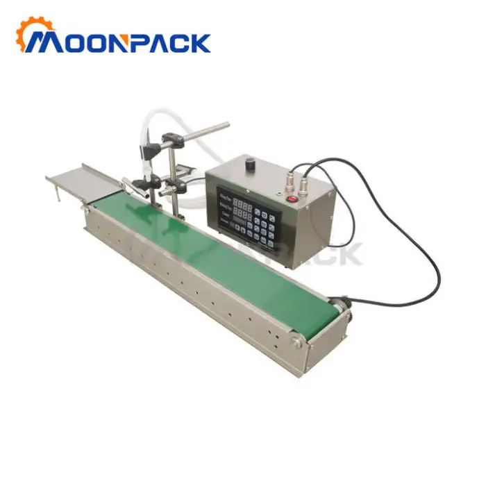 Moonpack Automatic Linear Digital Control Pump Small Liquid Oil Perfume Glass Bottle Filling Machine 100ml 250ml With Conveyor