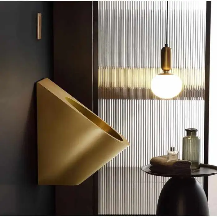 Black 304 Stainless Steel Urinal Commercial Men Adult Urinal Bathroom Sensor Toilet Male Sanitary Ware Pub Toilet Brushed Gold