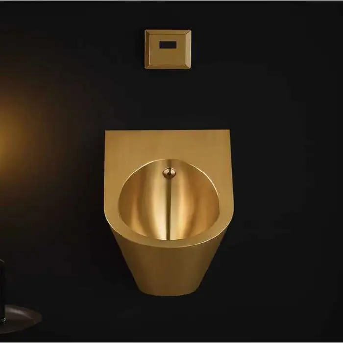 Black 304 Stainless Steel Urinal Commercial Men Adult Urinal Bathroom Sensor Toilet Male Sanitary Ware Pub Toilet Brushed Gold