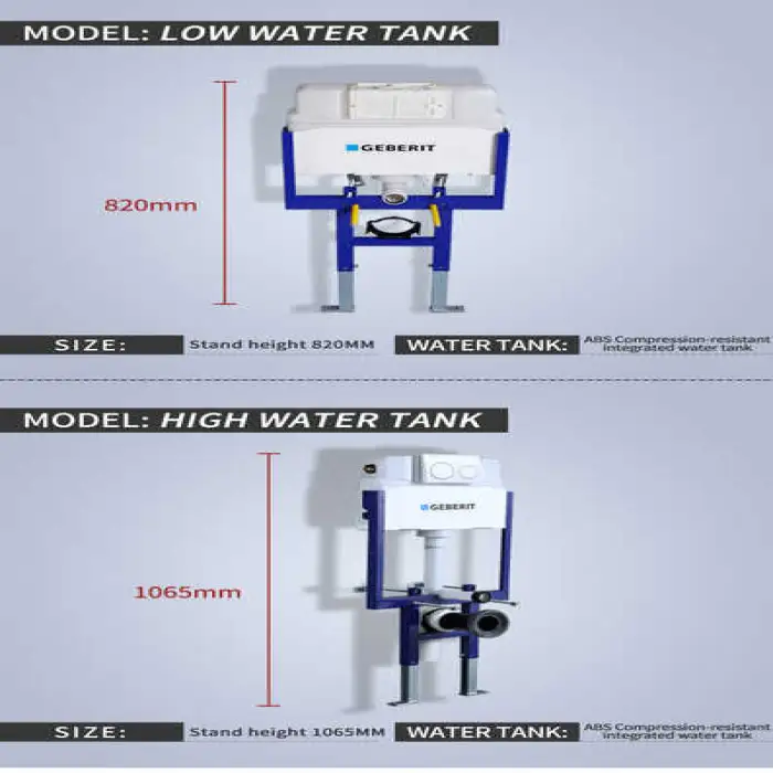 Wall Toilet Cistern Water Saving Plastic Wall Mount Toilet Flush tank