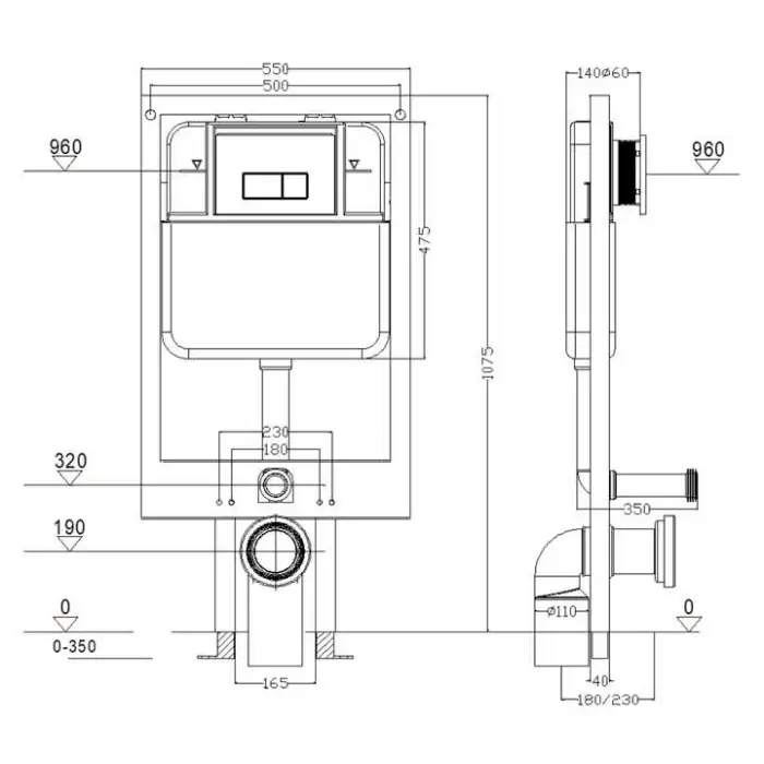 Modern Gold Flush Plate Large Flush tank Smart Sensor Cistern