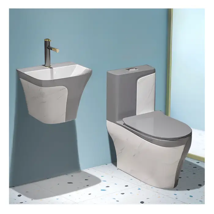 Bathroom Sinks with Toilet Set and Bath Tub Wc Ceramic One-piece Toilet Bathroom Toilet Bowl with Sink Set Set