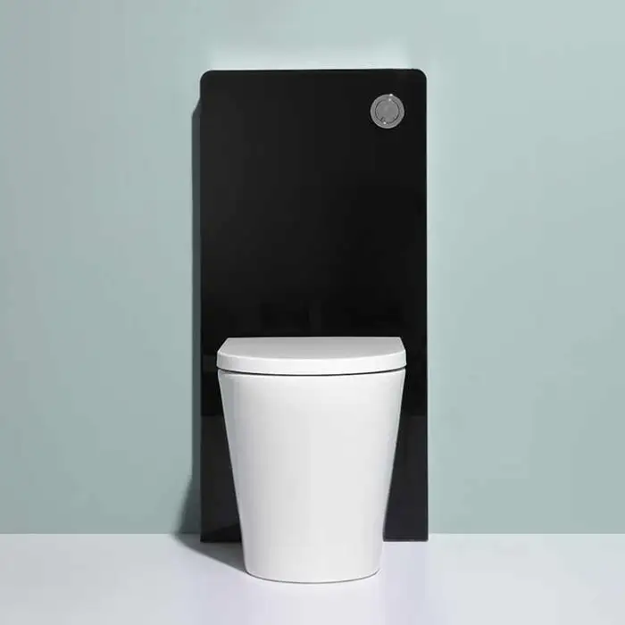 Back to Wall Toilet Flush Water Concealed Cistern CE Dual Push Glass Upper Cistern Flush Water tank