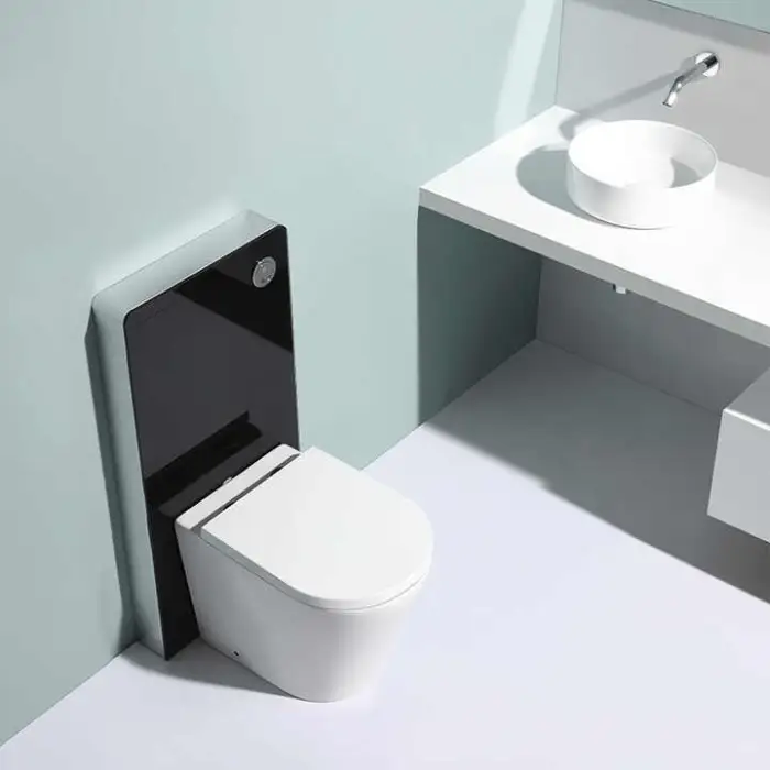 Back to Wall Toilet Flush Water Concealed Cistern CE Dual Push Glass Upper Cistern Flush Water tank