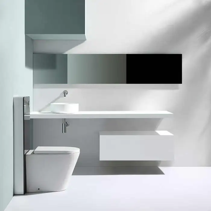 Back to Wall Toilet Flush Water Concealed Cistern CE Dual Push Glass Upper Cistern Flush Water tank