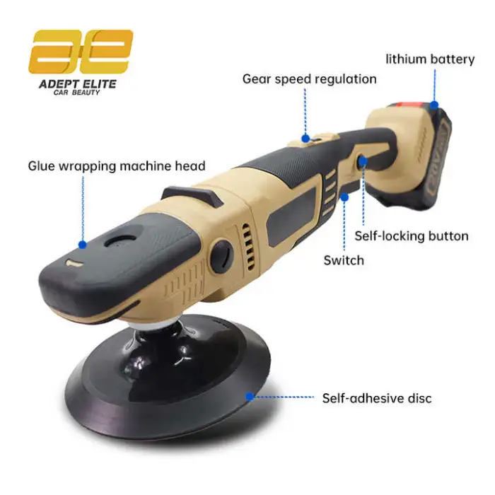 480W High Speed Gold Rotary Car Polishing Machine Lithium Battery Ro Car Polisher Buffing Machine