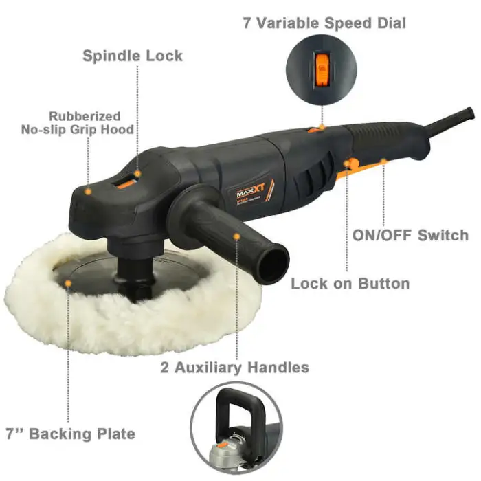 1100W Electric Car Polisher 110V 180mm Speed Adjustable Rotary Waxing Buffer Polishing Machine for DIY Industrial Use