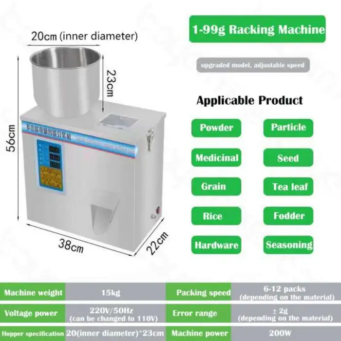 Automatic Nuts Grain Salt Sugar Sachet Coffee Powder Granule Tea Leaf Hardware Table Top Racking Weighing Filling Machine