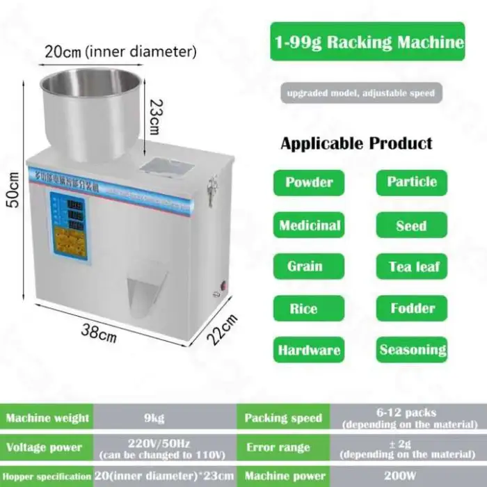 Automatic Nuts Grain Salt Sugar Sachet Coffee Powder Granule Tea Leaf Hardware Table Top Racking Weighing Filling Machine