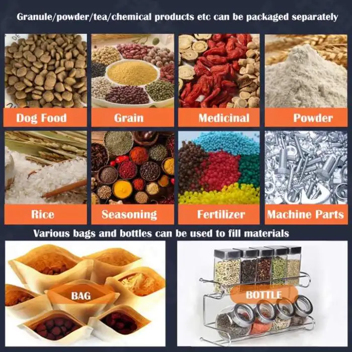 Automatic Nuts Grain Salt Sugar Sachet Coffee Powder Granule Tea Leaf Hardware Table Top Racking Weighing Filling Machine