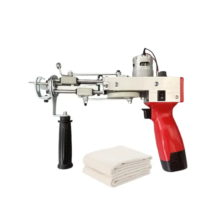 Carpet Rug Weaving Machine 2 in 1 Cut Pile Loop Pile Lithium Battery Cordless Tufting Gun
