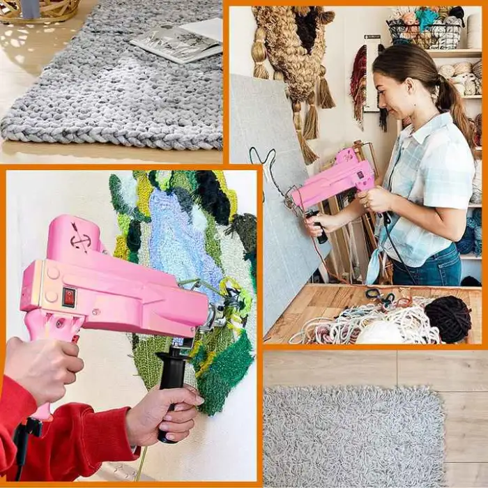 Electric Carpet Weaving 2 in 1 Cut Loop Pile Hand Rug Tufting Gun Flocking Making Machine