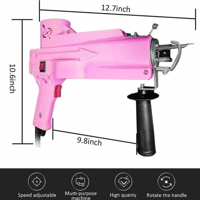 Electric Carpet Weaving 2 in 1 Cut Loop Pile Hand Rug Tufting Gun Flocking Making Machine