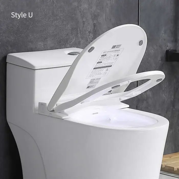 U Shape Ultra Slim Smart Toilet Seat Cover Lid Auto Spray Intelligent Heated Toilet Seat With Remote