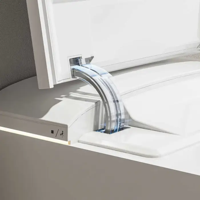 Wall-Mounted Smart Toilet with Sensor Heating Remote Control and Automatic Flush Elongated Bowl Seat on Leaving Seat