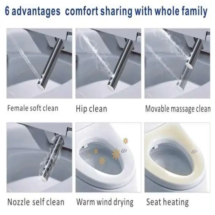 Advanced Smart Bidet Seat Elongated Toilet Seats with Remote Control & Seat Heating Function