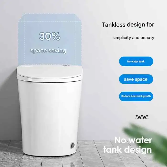 Automatic Electric Smart Toilet Ceramic Bathroom Floor Mounted Elongated Bowl Seat Heating S-Trap Intelligent Features