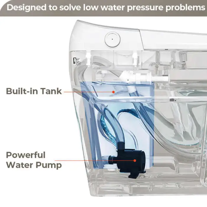 Luxury Smart Bidet Toilet Auto Open/Close Lid Heated Elongated Toilet Seat Instant Warm Water Dryer Remote Control Water Closet