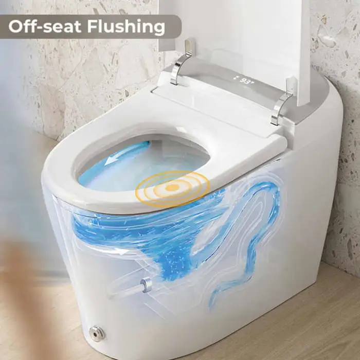 Luxury Smart Bidet Toilet Auto Open/Close Lid Heated Elongated Toilet Seat Instant Warm Water Dryer Remote Control Water Closet