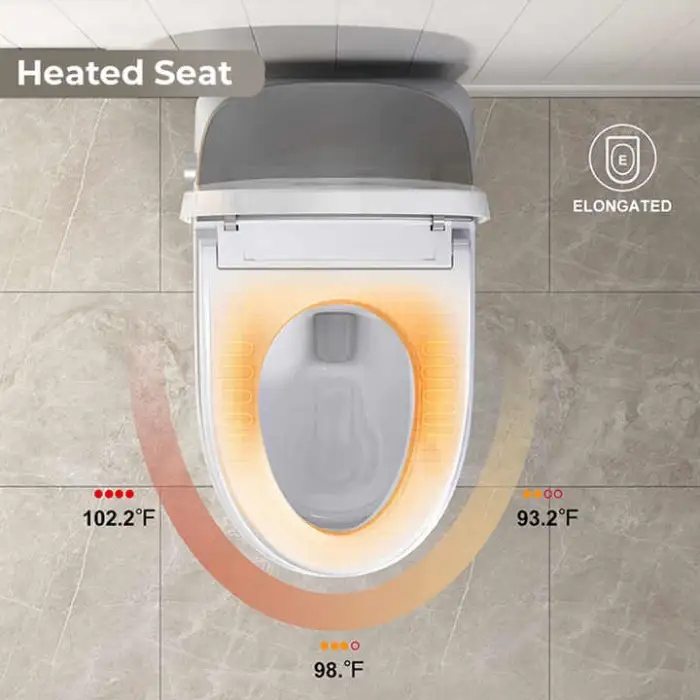 Luxury Smart Bidet Toilet Auto Open/Close Lid Heated Elongated Toilet Seat Instant Warm Water Dryer Remote Control Water Closet