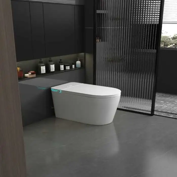 Sensor Bathroom Toilet and Sink Set Intelligent Heated Toilet Seat Ceramic S Trap Siphonic Luxury Portable Toilet