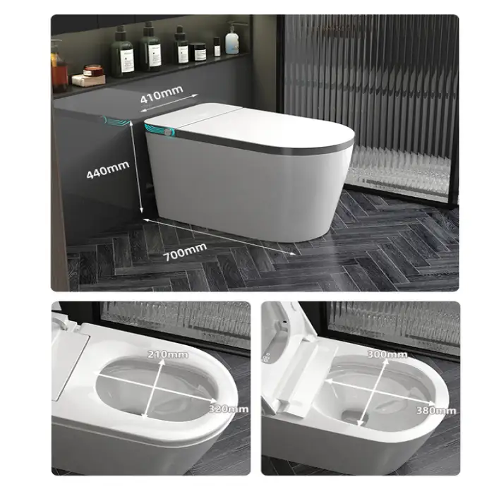 Sensor Bathroom Toilet and Sink Set Intelligent Heated Toilet Seat Ceramic S Trap Siphonic Luxury Portable Toilet