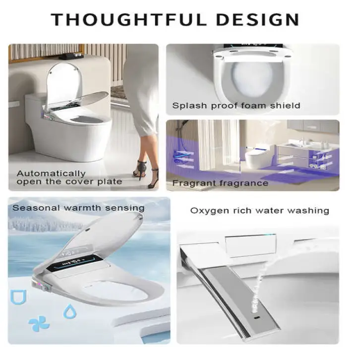 Multifunction Smart Intelligent Automatic Spray U-shape V-shape Heating Drying Smart Bidet Toilet Cover Seat