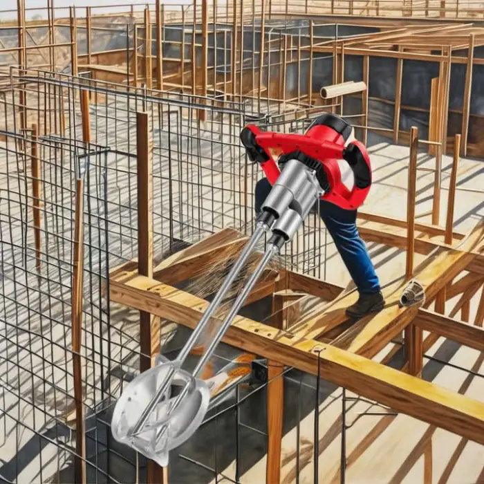 Dual Shaft Hand Paint Mixer DIY Industrial Grade 220V Rated Voltage Double Shafts Paddle Mixer