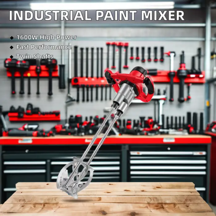 Dual Shaft Hand Paint Mixer DIY Industrial Grade 220V Rated Voltage Double Shafts Paddle Mixer