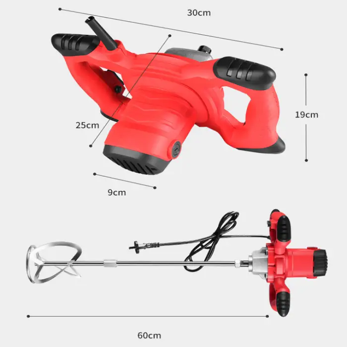 Industrial Electric Liquid Mixer Agitator High Efficiency Hand Tools Handhold Paint Mixer Paint Cement Putty Powder Mixer