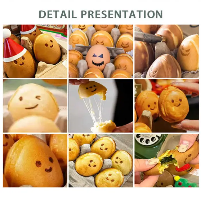 Electric Waffle Oven Snack Machine Stainless Steel Smile Egg Waffle Maker for Restaurants and Food Shops 220V Power