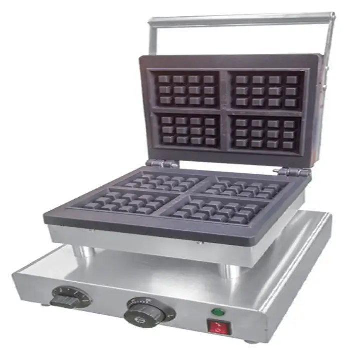 Stainless Steel Waffle Furnace Snack Equipment Waffle Making Machine With Handle
