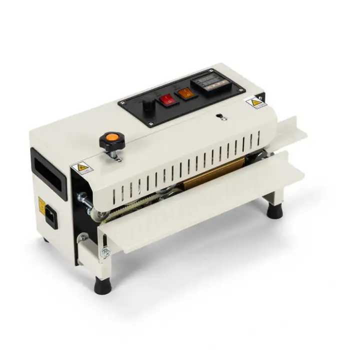 Low  Automatic Vertical Continuous Band Sealer Pouch Heat Sealing Machine for Plastic Bag