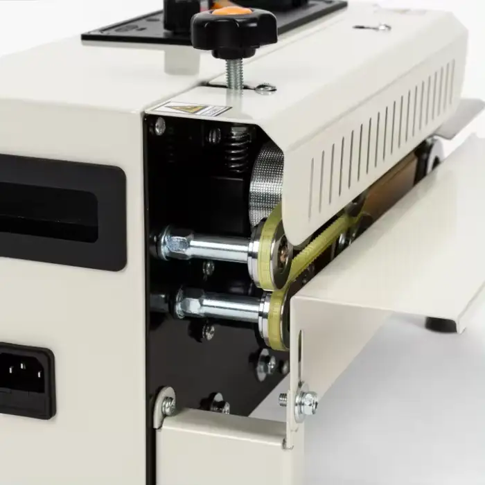 Low  Automatic Vertical Continuous Band Sealer Pouch Heat Sealing Machine for Plastic Bag