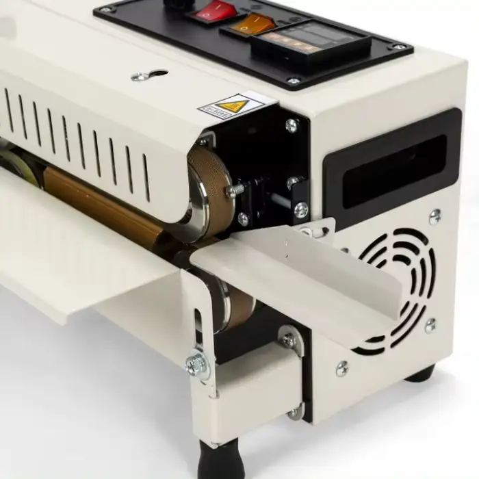 Low  Automatic Vertical Continuous Band Sealer Pouch Heat Sealing Machine for Plastic Bag