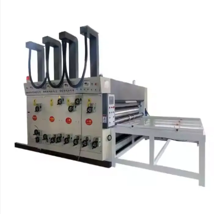 Semi Automatic Flexo 4 Colors Printing Slotting and Die Cutting Machine