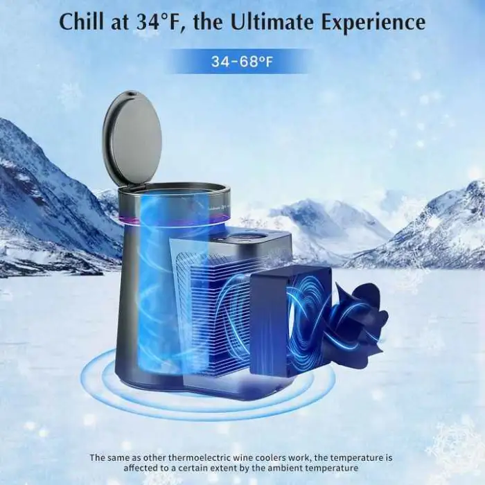 Electronic Fridge Digital Wine Bottle Chiller Portable Wine Cooler Champagne Cooler Drink Cooler