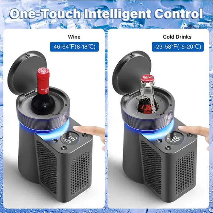 Electronic Fridge Digital Wine Bottle Chiller Portable Wine Cooler Champagne Cooler Drink Cooler